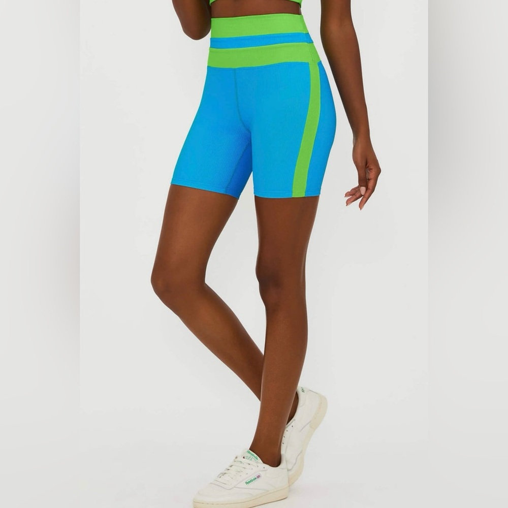 NWT BEACH RIOT Colorblock Biker Shorts. Size XS